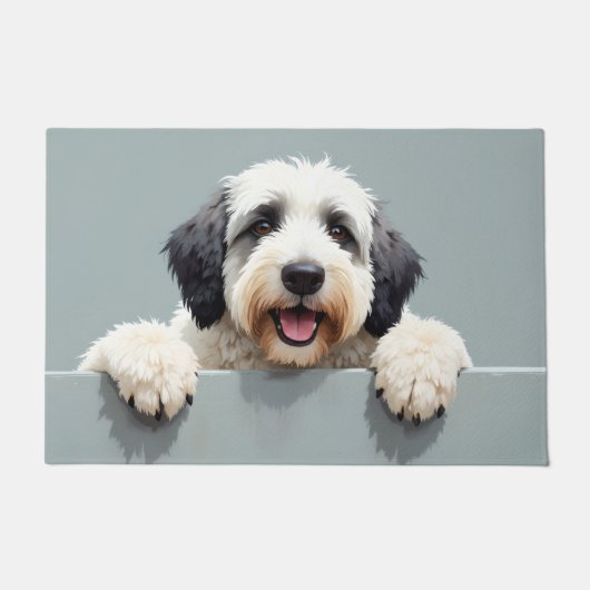 Old English Sheepdog Doormat Art ドアマット (正面)