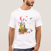 Old English Sheepdog Happy Easter Tシャツ (正面)