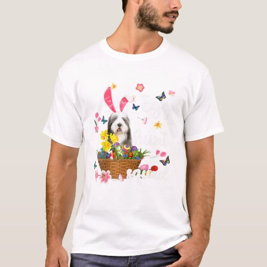 Old English Sheepdog Happy Easter Tシャツ (正面)