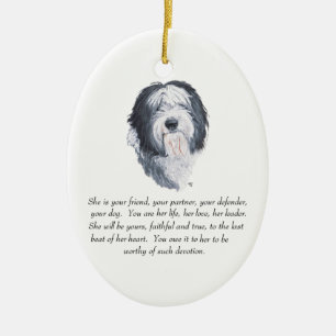Old English Sheepdog Keepsake – 女性 セラミックオーナメント