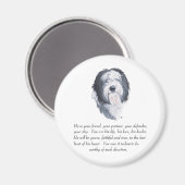 Old English Sheepdog Keepsake – 男性 マグネット (正面/裏面)
