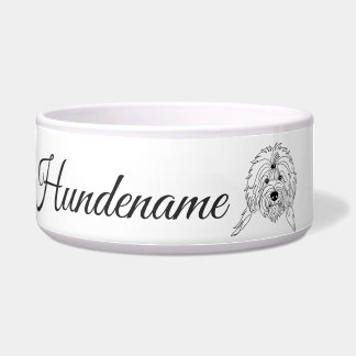 Old English Sheepdog Line Art personalized bowl ボウル