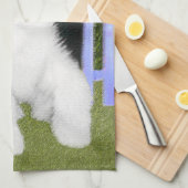 Old English Sheepdog Puppy's 絵画 - Dog Art キッチンタオル (四つ折り)