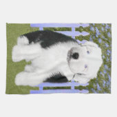 Old English Sheepdog Puppy's 絵画 - Dog Art キッチンタオル (横)