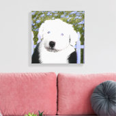Old English Sheepdog Puppy's 絵画 - Dog Art キャンバスプリント (インサイチュ (リビング))