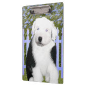 Old English Sheepdog Puppy's 絵画 - Dog Art クリップボード (左)