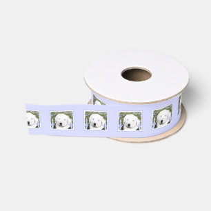 Old English Sheepdog Puppy's 絵画 - Dog Art グログランリボン