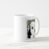 Old English Sheepdog Puppy's 絵画 - Dog Art コーヒーマグカップ (正面右)