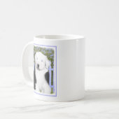 Old English Sheepdog Puppy's 絵画 - Dog Art コーヒーマグカップ (正面左)