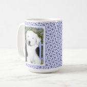 Old English Sheepdog Puppy's 絵画 - Dog Art コーヒーマグカップ (正面左)