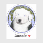 Old English Sheepdog Puppy's 絵画 - Dog Art シール (シート)