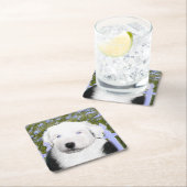 Old English Sheepdog Puppy's 絵画 - Dog Art スクエアペーパーコースター (インサイチュ)