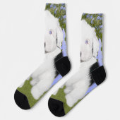 Old English Sheepdog Puppy's 絵画 - Dog Art ソックス (左)