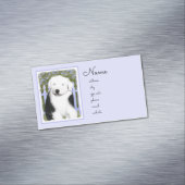 Old English Sheepdog Puppy's 絵画 - Dog Art マグネット名刺 (インサイチュ)