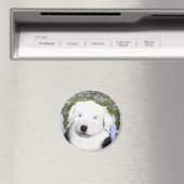 Old English Sheepdog Puppy's 絵画 - Dog Art マグネット (インサイチュ (食洗機))