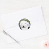 Old English Sheepdog Puppy's 絵画 - Dog Art ラウンドシール (封筒)