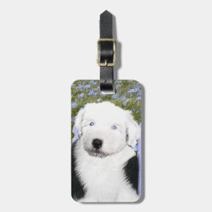 Old English Sheepdog Puppy's 絵画 - Dog Art ラゲッジタグ