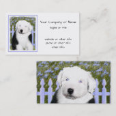 Old English Sheepdog Puppy's 絵画 - Dog Art 名刺 (正面/裏面)