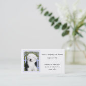Old English Sheepdog Puppy's 絵画 - Dog Art 名刺 (スタンド正面)