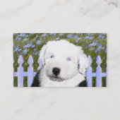 Old English Sheepdog Puppy's 絵画 - Dog Art 名刺 (裏面)