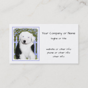 Old English Sheepdog Puppy's 絵画 - Dog Art 名刺