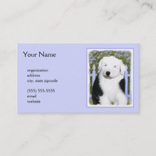 Old English Sheepdog Puppy's 絵画 - Dog Art 名刺