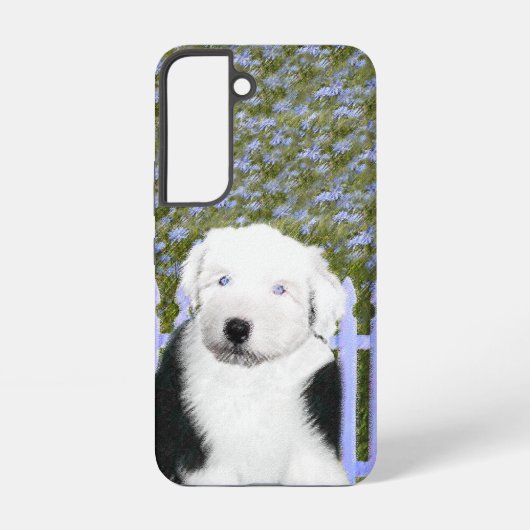 Old English Sheepdog Puppy's 絵画 - Dog Art Samsung Galaxyケース (裏面)