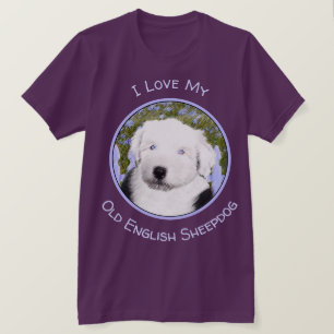 Old English Sheepdog Puppy's 絵画 - Dog Art Tシャツ