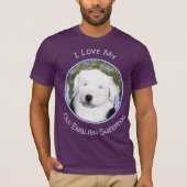 Old English Sheepdog Puppy's 絵画 - Dog Art Tシャツ (正面)
