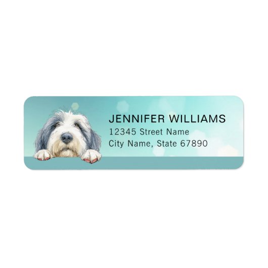 Old English Sheepdog Return Address Labels ラベル (正面)