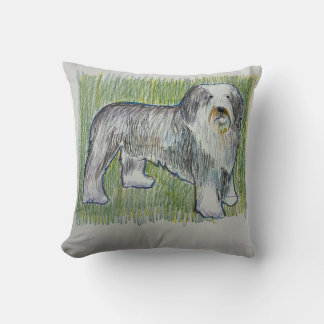 Old English Sheepdog Throw Pillow クッション