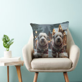 Old English Sheepdogs Christmas Snow Holiday クッション (椅子)