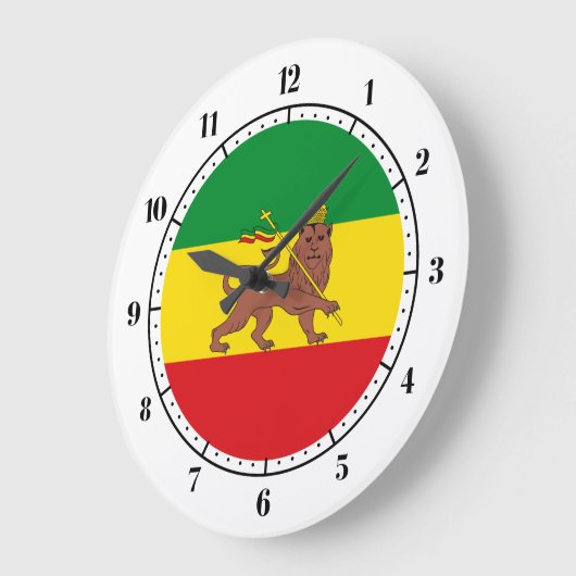 Old Ethiopian flag ラージ壁時計 (傾斜)