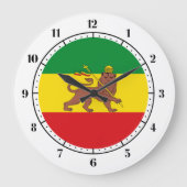 Old Ethiopian flag ラージ壁時計 (正面)