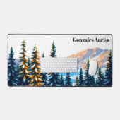 Old Faithful Geyser Winter Yellowstone デスクマット (キーボード&マウス)