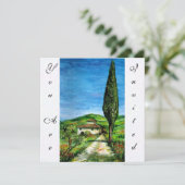 OLD FARM HOUSE IN CHIANTI, blue green red white 招待状 (スタンド正面)