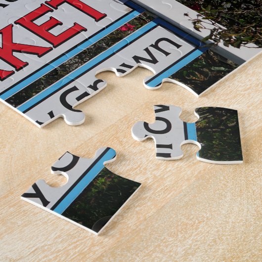 Old Farm Market, personalize with your text ジグソーパズル (側面)