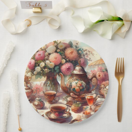 Old Fashion Tea Party  ペーパープレート (ウェディング)
