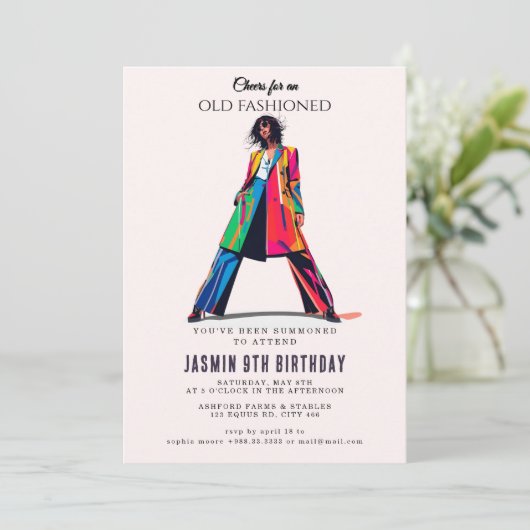 Old Fashioned" Birthday 招待状 (スタンド正面)