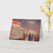 Old Fashioned Candy store at Christmas カード (黄色い花)