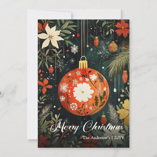 Old Fashioned Christmas Bauble Digital Greeting シーズンカード (正面)