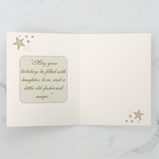 Old-Fashioned Christmas Magic; Holiday Greeting カード (内部)