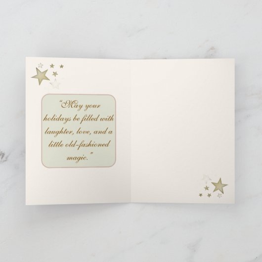 Old-Fashioned Christmas Magic; Holiday Greeting カード (内部)