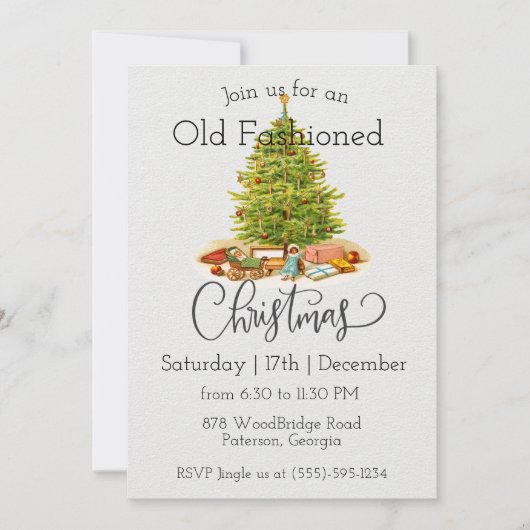 Old Fashioned Christmas Party Invitation 招待状 (正面)