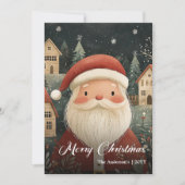 Old fashioned Christmas Santa card rustic message シーズンカード (正面)