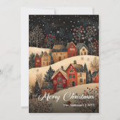 Old Fashioned Christmas Scene Editable Greeting シーズンカード (正面)
