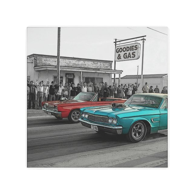 Old Fashioned Drag Racing Metal Wall Art メタルプリント (正面)