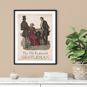 Old Fashioned Gentlemen Biedermeier Period ポスター