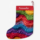 Old-Fashioned Knit Yarn Pattern Christmas スモールクリスマスストッキング (裏面)