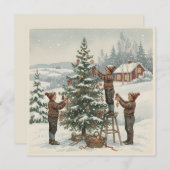 Old-Fashioned Nordic Christmas Tree シーズンカード (正面/裏面)